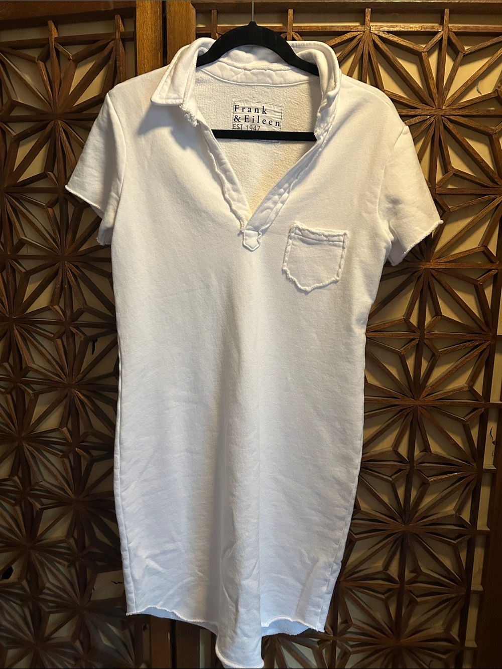 Frank & Eileen White Terry Polo Shift Lauren Dress Small